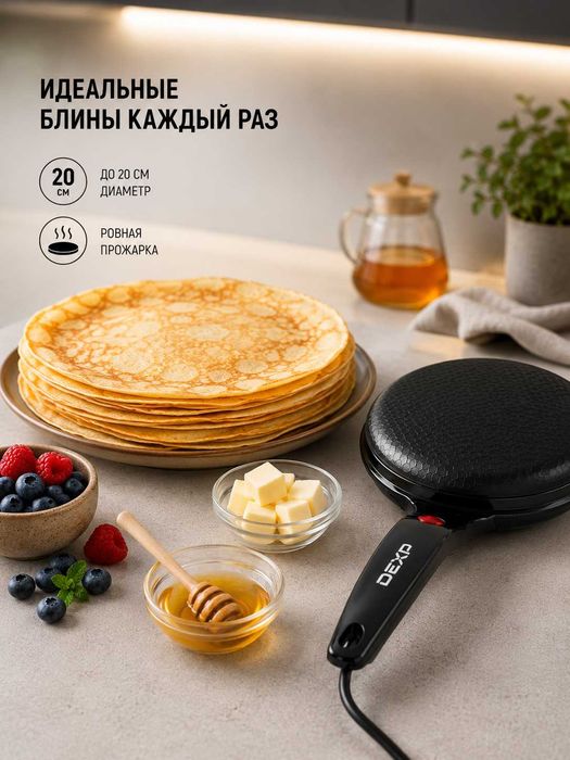 Блинница погружная DEXP BLN-3, погружная, для блинов, Россия