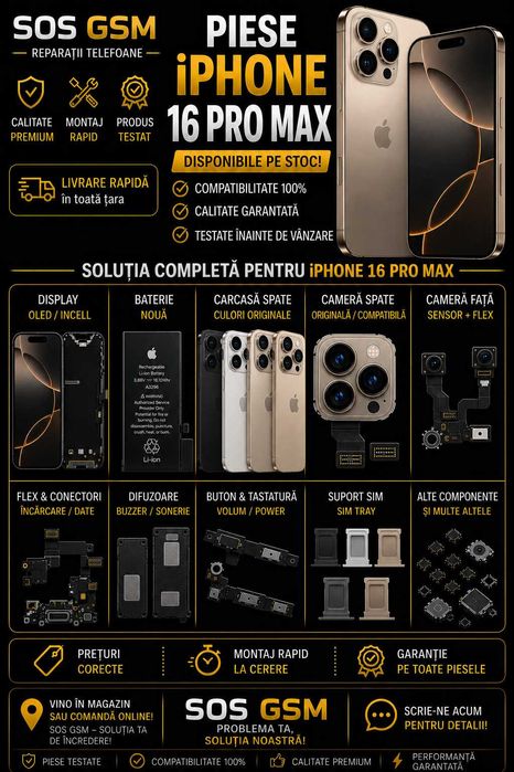 Carcasa capac camera fata spate iphone 16 Pro Max