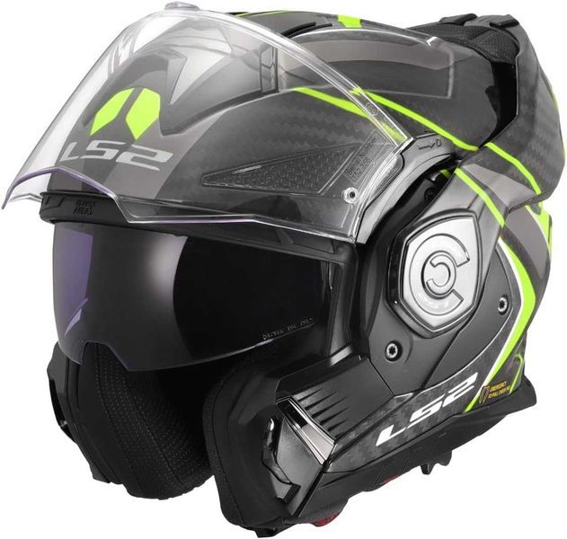 Мотоциклетна Модуларна Каска за Мотор LS2 FF901 Advant X Carbon FUTURE II H-V YELLOW-06, XL, ECE 22.06, Нова
