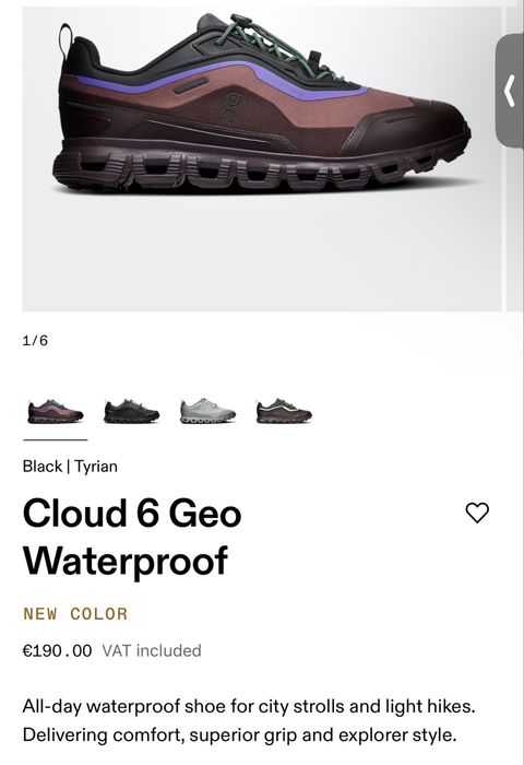 Кроссовки On | Tyrian Cloud 6 Geo Waterproof