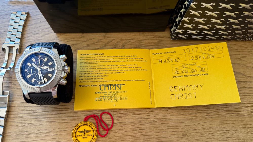 Breitling Super Avenger 48mm Chronograph Full Set + extra Bracelet + Straps