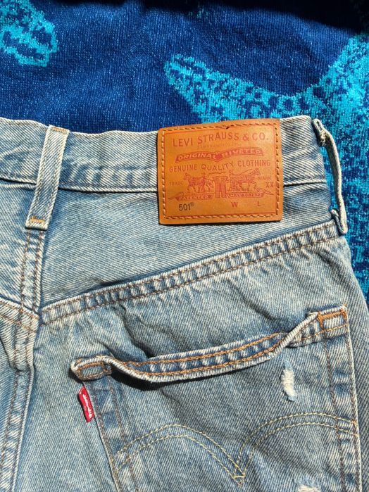 Levi's Premium 501 къси дънки ретро стил - размер 24 (XS) / Висока талия