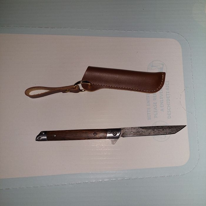 Briceag teaca lama forma Katana/motive Damasc