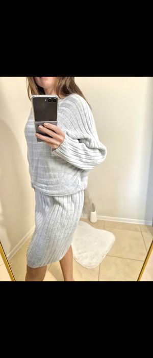 Плетена рокля с пуловер голям размер