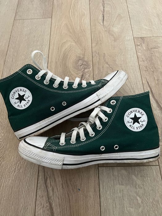Converse кецове - тъмно зелени и бели