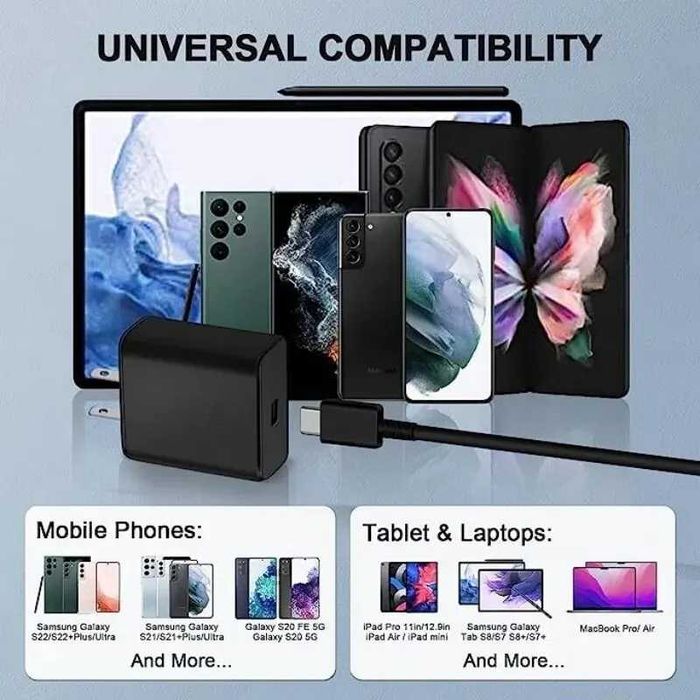 Зарядно устройство Samsung Super fast charger, USB Type-C, 45W, Black