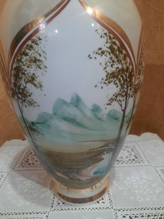 Роскошная, фарфоровая ваза, винтаж, клеймо 1980гг., ручная авторская р