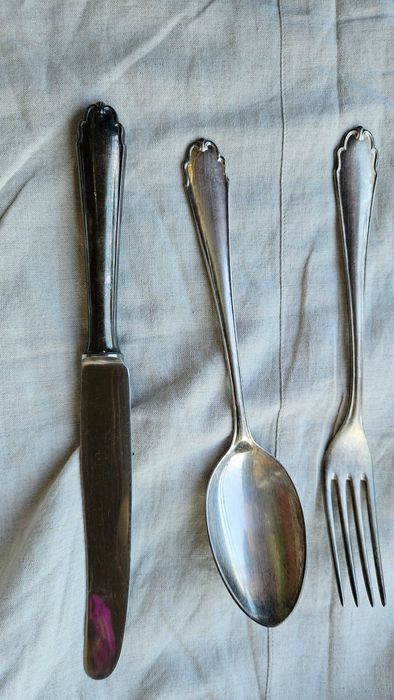 Vintage  немски Bruckmann 90 лъжица, нож, вилица