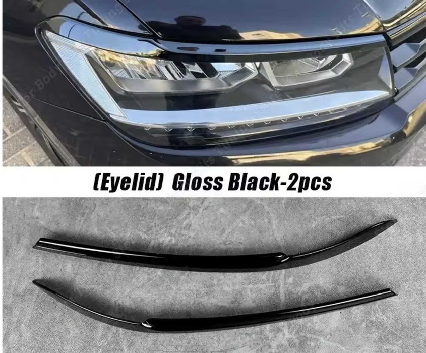 Черни лайсни за предна решетна VW TIGUAN R-LINE 2016 до 2020