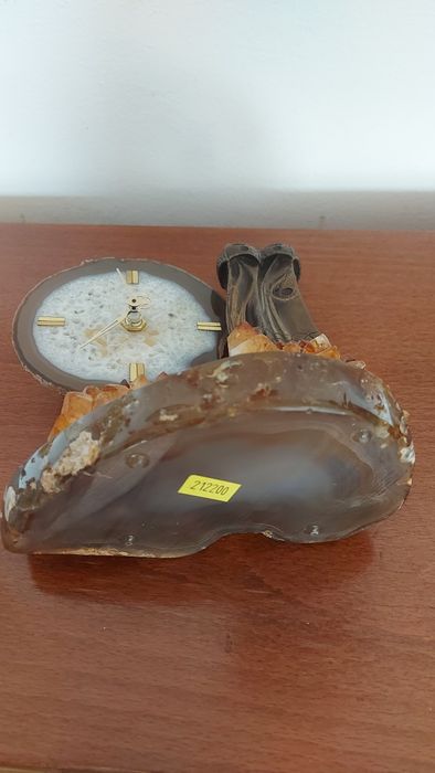 Ceas de masă Ric-Art ,  din agat și bronz