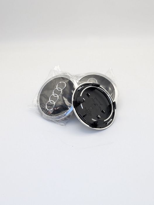 Set 4 capace roti 69mm compatibil cu  janta Audi Negre / Gri