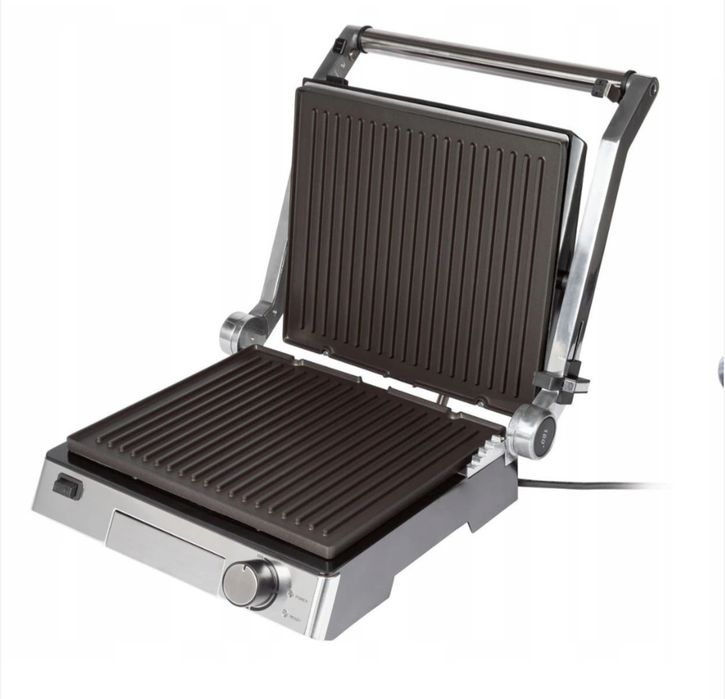 Grill electric SilverCrest SKGE 2000 C3, 2000 W, 29x26cm, inox, cu placi detasabile