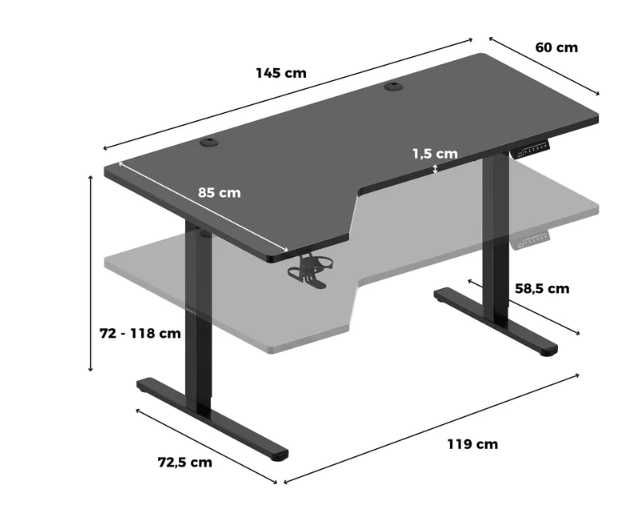 Birou electric reglabil Huzaro hero 9.0 gaming