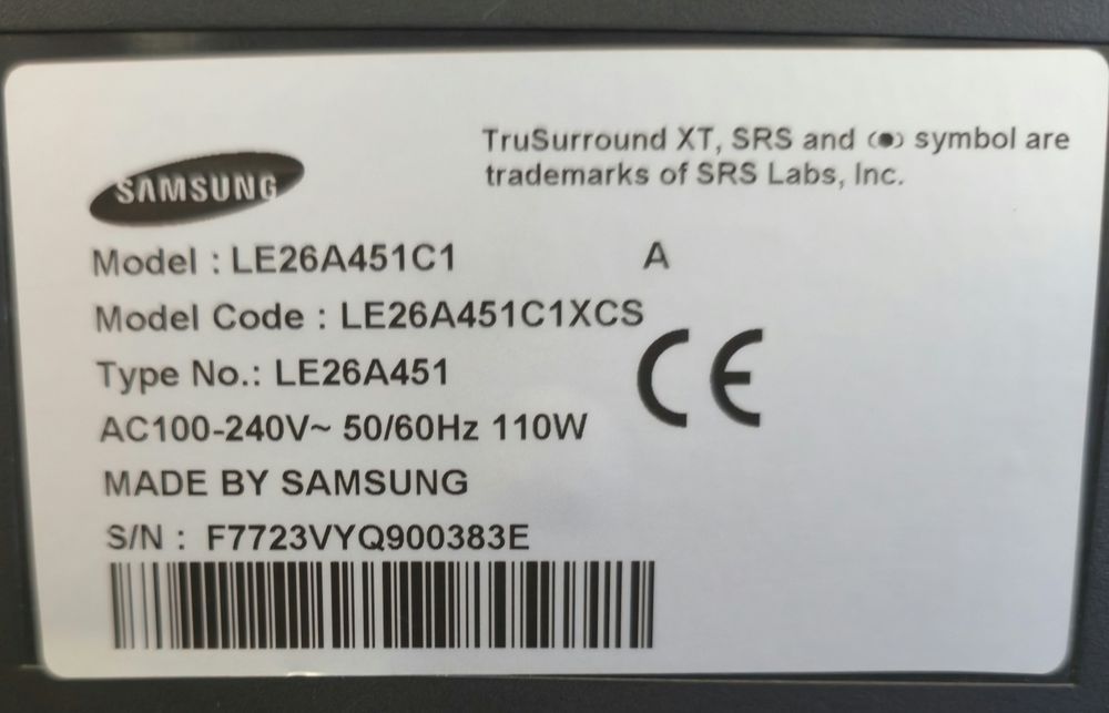 Телевизор 26" (66 см)  Samsung LE26A451C1