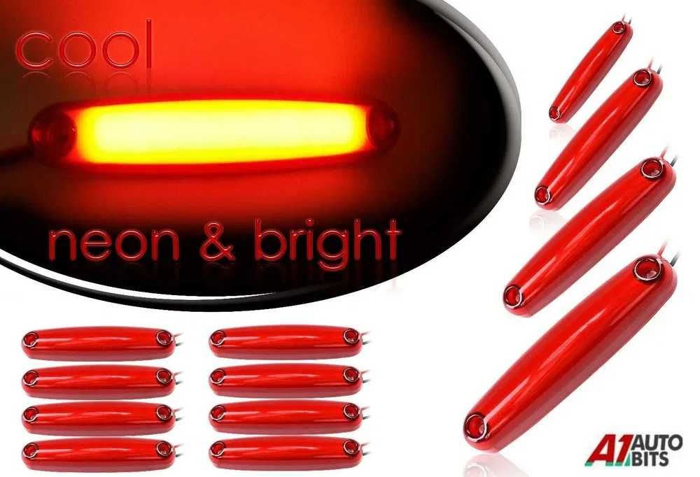 1бр. диодни  LED ЛЕД габарити НЕОН светлина 12-24V, 3 цвята