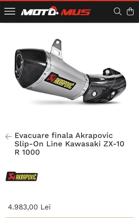 Evacuare finală Akrapovic Slip-On Line Kawasaki ZX-10-R 2011-2016
