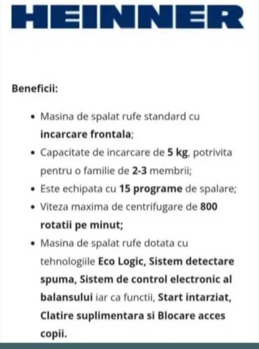 Masina de spalat Heinner 5 kg