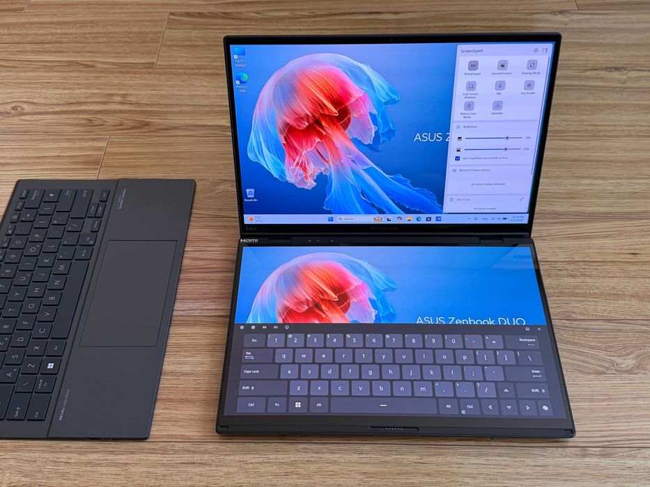 2x14 OLED Asus ZenBook DUO`Ultra 7-155H 16GB LPDDR5 512GB NVMe Батерия 12ч