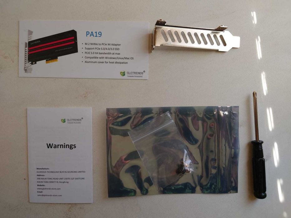Адаптер Glotrends PA-19 SSD NVME PCIe
