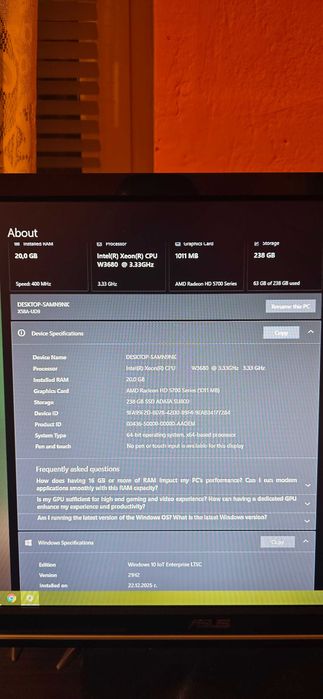 Компютър Работна станция Working Station Intel® Xeon® Processor W3680