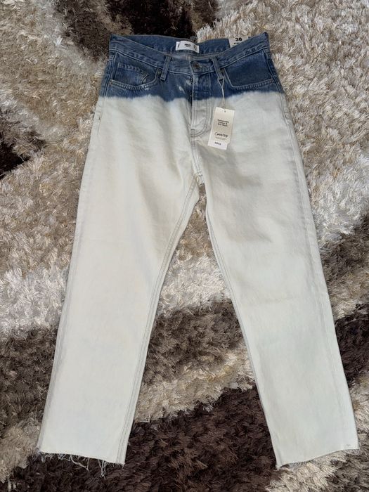 Blugi noi Mango alb cu albastru