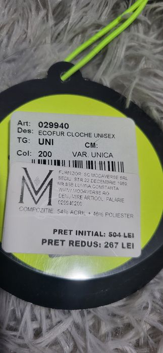 Palarie Barrow pufoasa 100% originala