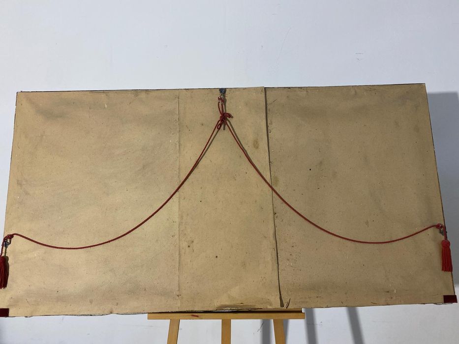 Tablou cu Ramă din Lemn 165x88 cm; Pictură în Ulei pe Pânză, Peisaj Montan