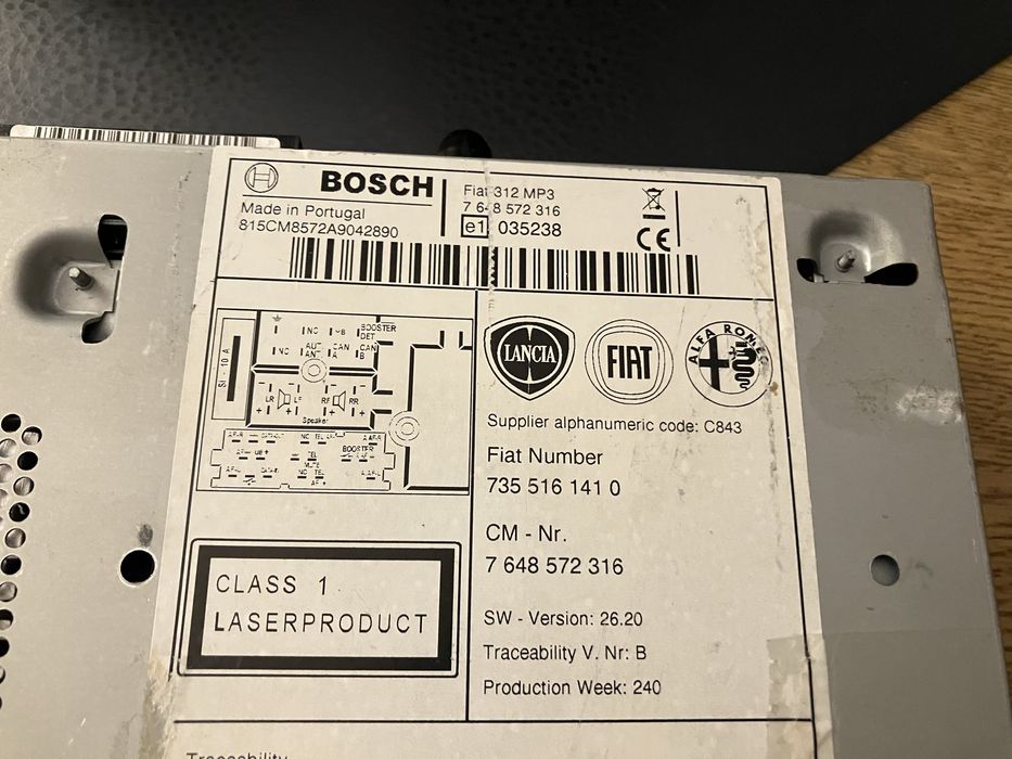 Radio Cd Original Bosh ( CADOU sistem ventilatie)pentru Fiat 500 2007-2014