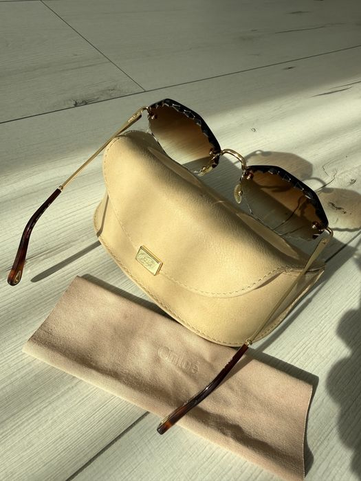 Chloé слунчеви очила CE142S Scalloped Gold Brown оригинал
