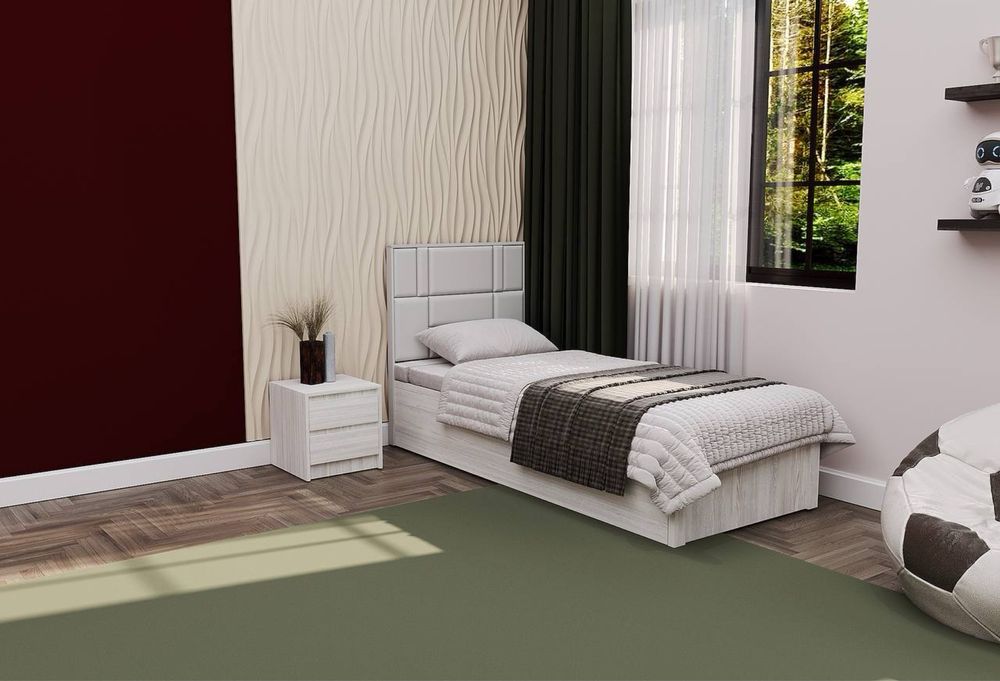 Односпальная кровать. Bir kishilik krovat. Divan