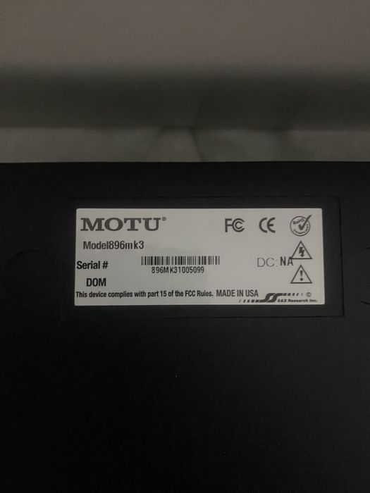 MOTU 896 mk3 farewire audio interface with on-boart effects and mixing