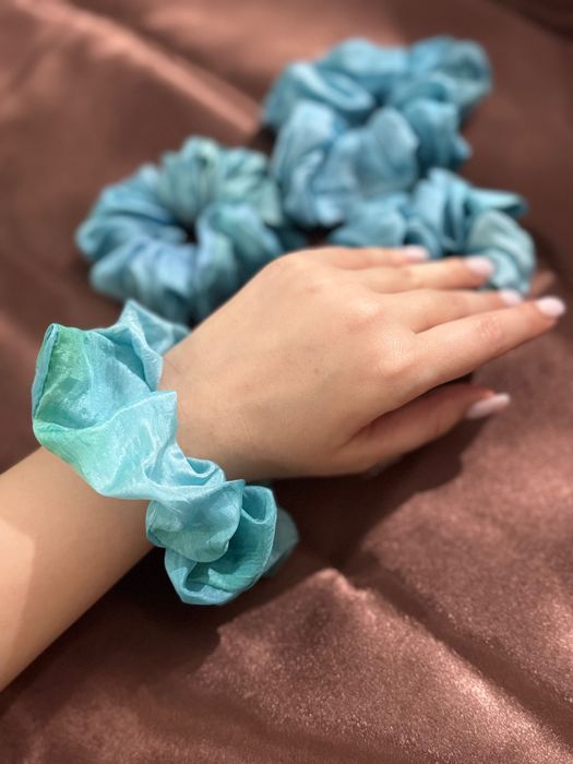 Ръчна изработка Скрънч за коса от естествена коприна