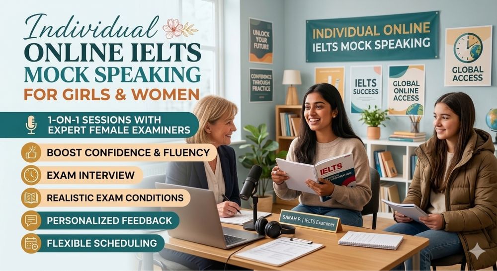 Online Mock Ielts Speaking for girls and women;