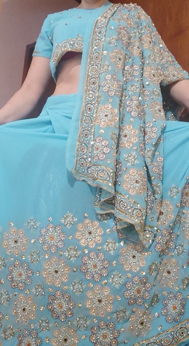 Луксозно индийско сари от шифон