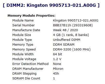 RAM памет 8 GB (2 х 4 GB) DDR4-3200 SDRAM Kingston за домашен компютър