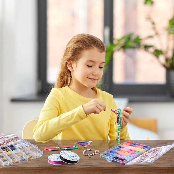 Set creativ cu mărgele lut 6mm, 24 culori, DIY copii, Livrare Gratuita
