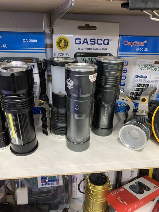 Фонарики зарядные, батарейчные