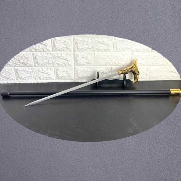 Елегантен бастун с кинжал и метална дръжка с глава на златен орел SW18