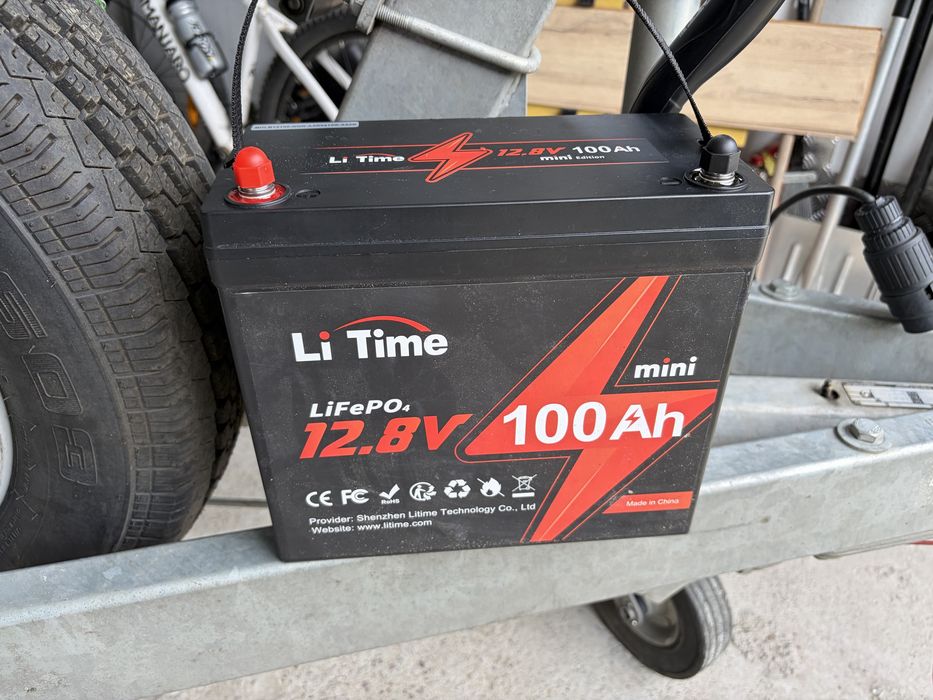 Baterie LiFePO4, LiTime, 12 V, 100 Ah, Varianta mini, Negru
