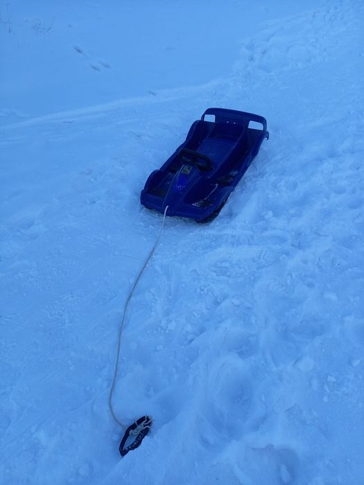 Детские санки с рулём и тормозами