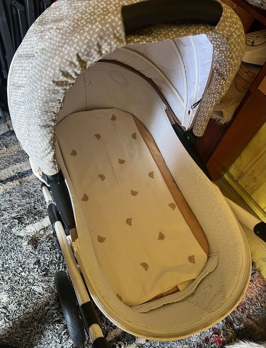 Cărucior Krausman 3 în 1 – Sendo White-Beige