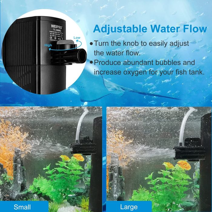 Вътрешен филтър за аквариум с 4-степpенна гъбена филтрация силно засму