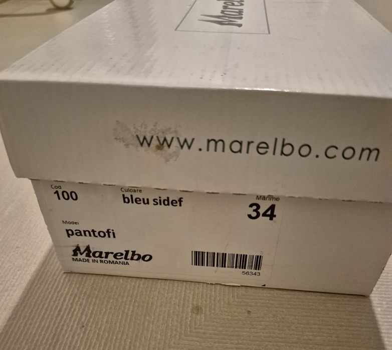 Balerini Malerbo albastru bleu stralucitor, marime 34