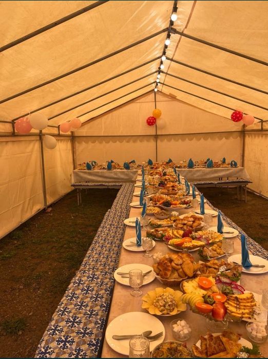 Арендаға палатка беріледі 80-100 адамдық.