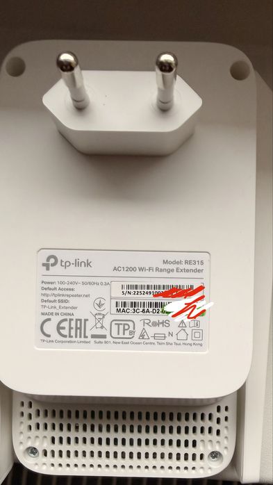 EXTENDER- Range Extender Wi-Fi TP-Link RE315 AC1200