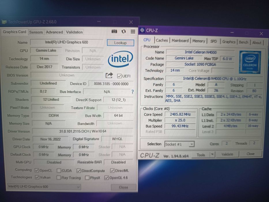 Laptop Allview gen 9, N4000 , 4gb ddr4, hdd 500gb, full hdm UHD 600 1g