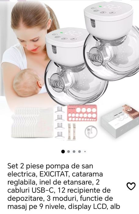 Brățară sport și fitness/ pompa de san electrica dubla fara fir