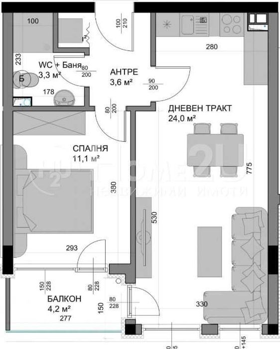Продава се Двустаен апартамент в Варна, Владислав Варненчик - 63 кв.м за 1486 €/кв.м - Снимка #2