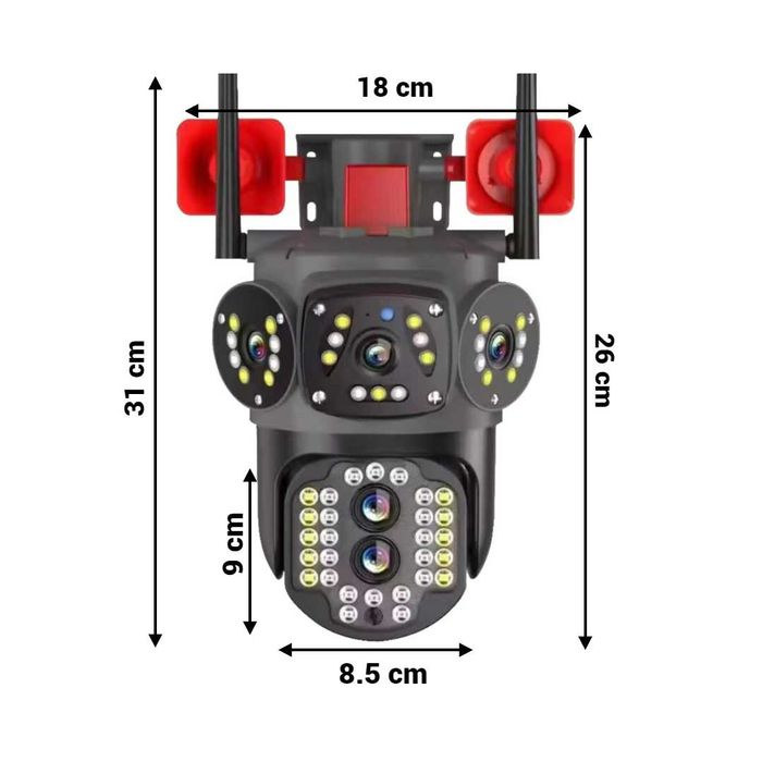 Camera supraveghere 16MP cu patru 4 lentile VIDEO WIFI  VEDERE NOCTURN