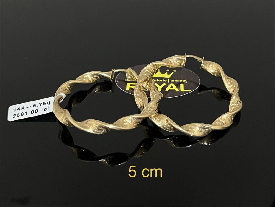 Bijuteria Royal CB : Cercei dama aur 14k 6,75gr